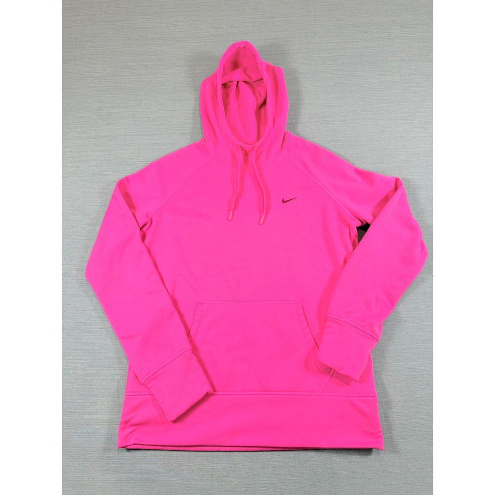 Nike Womens Therma-FIT Pink Pullover Hoodie Fleece Sweatshirt 548804-668 L